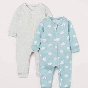 H&M Baby Jumpsuits with Zipper 2 pack 6-9 Months